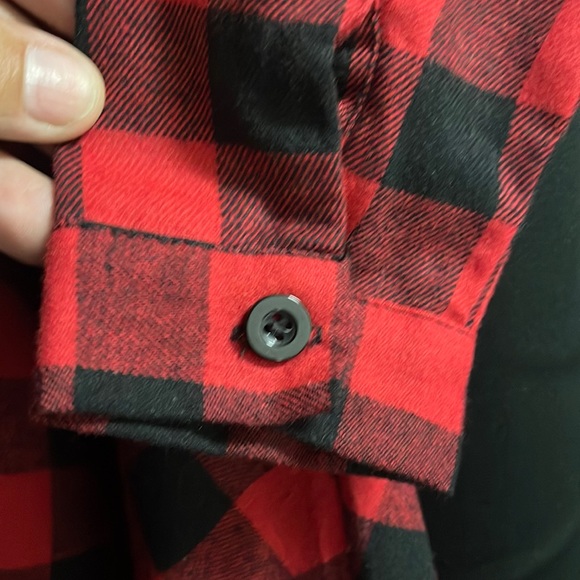 Grandwish Girl Plaid Flannel Button Down Dress Sz 4 - Picture 4 of 7